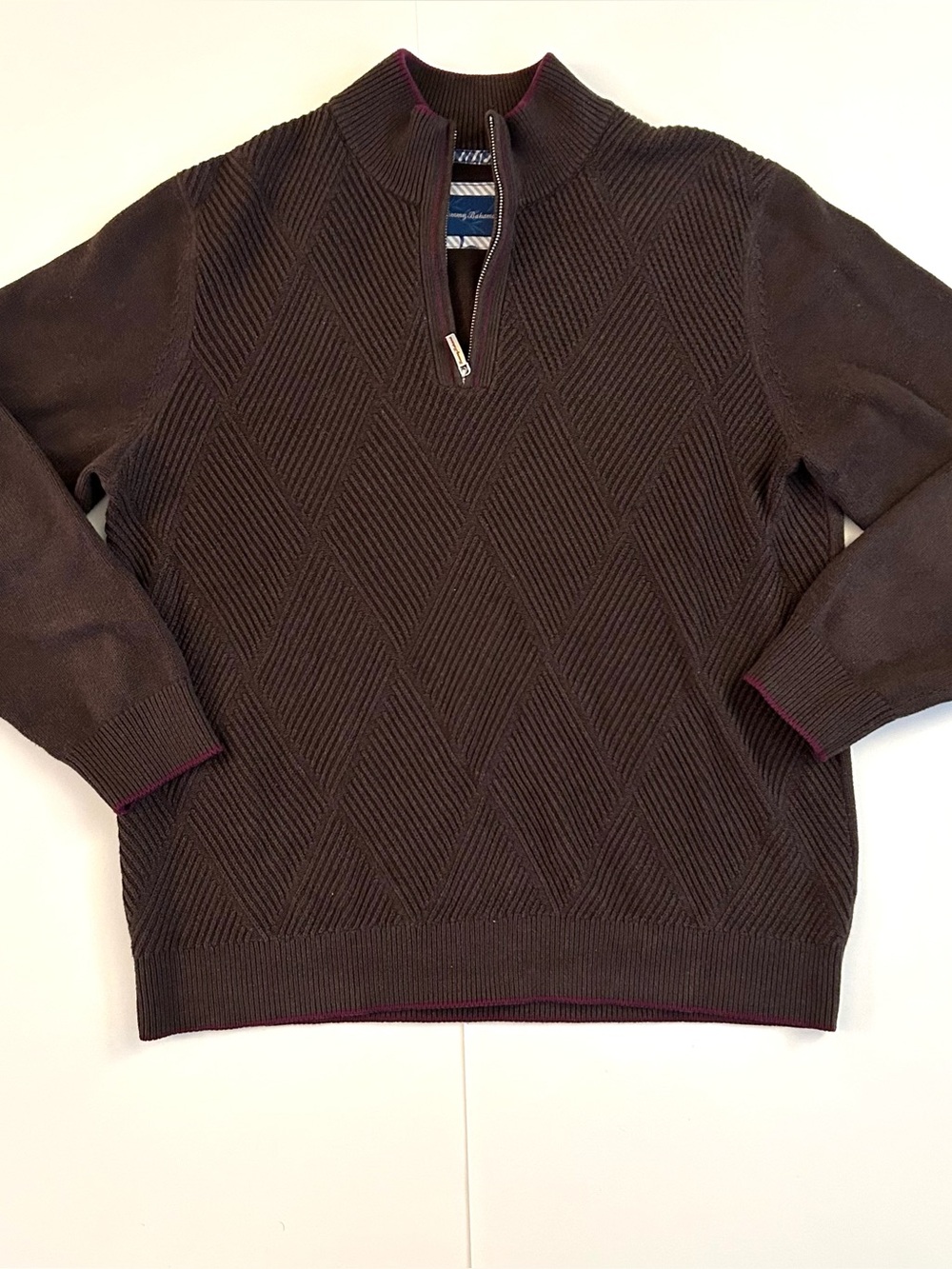 Tommy Bahama Cashmere and Cotton Blend Quarter-Zip Sweater - Size L - Mens